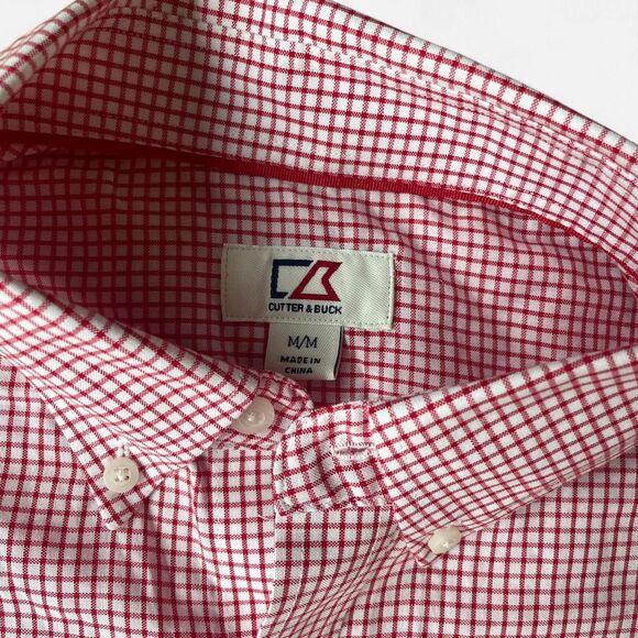 NC State Red & White Gingham Long Sleeve Button-Down - Picture 6 of 7